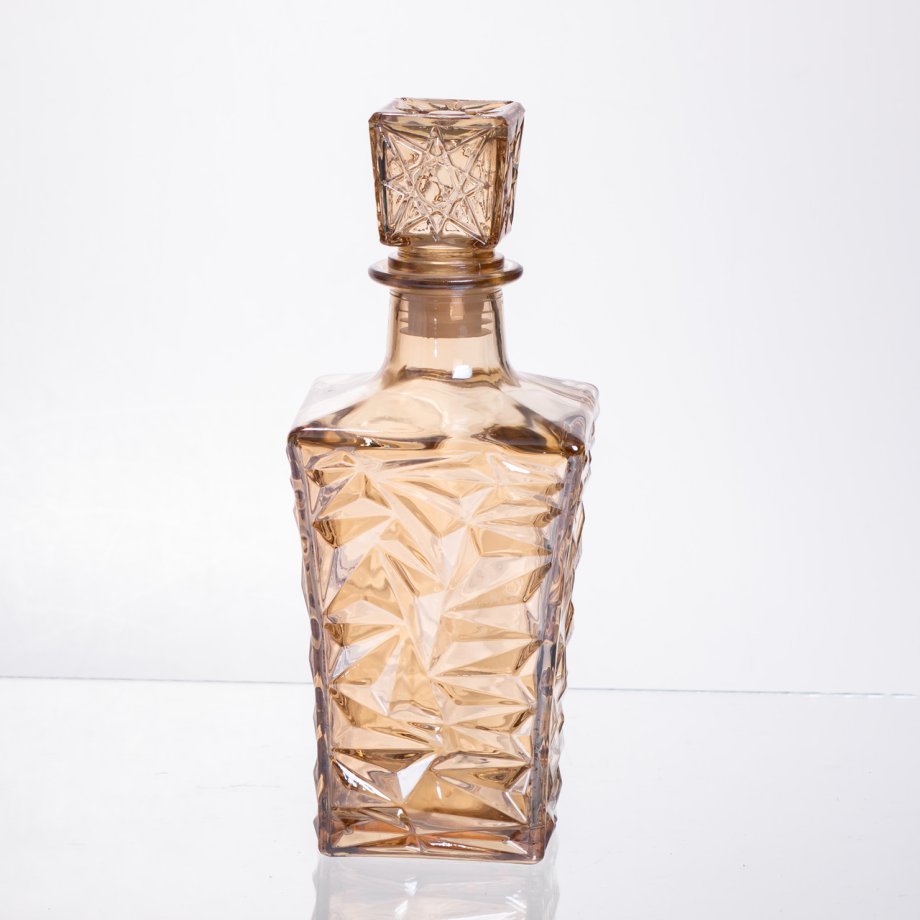 Набір для напоїв графин та 6 склянок для напоїв із товстого скла коричневий 64486-25