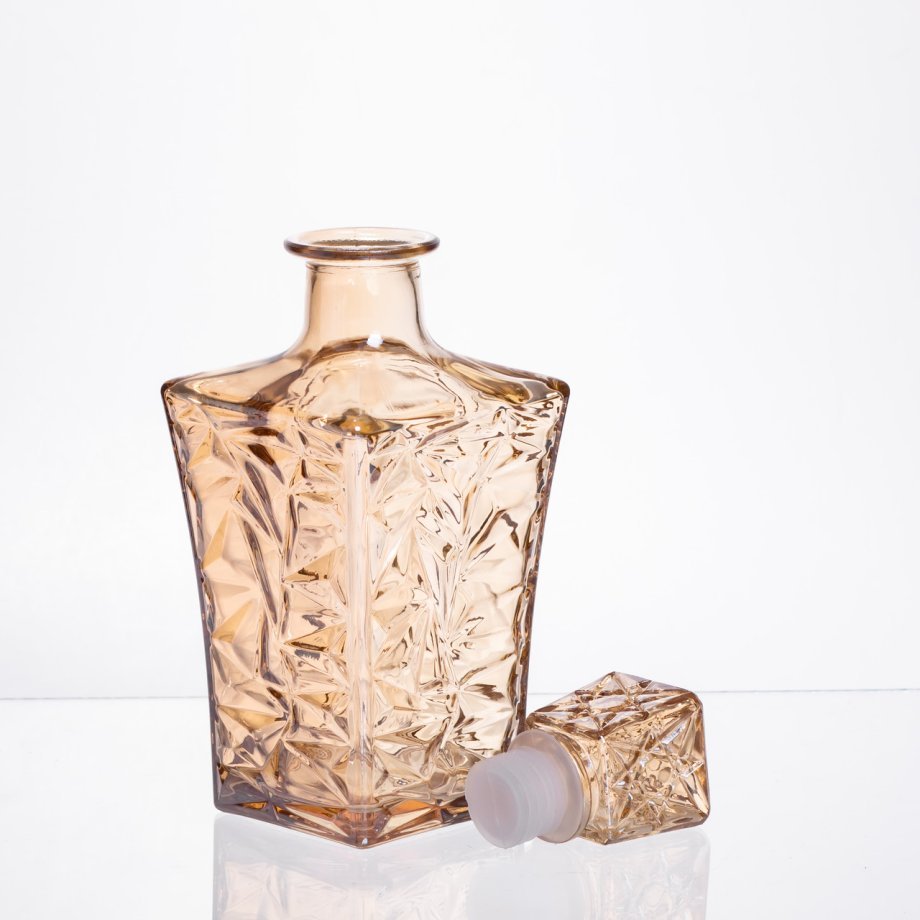 Набір для напоїв графин та 6 склянок для напоїв із товстого скла коричневий 64486-25