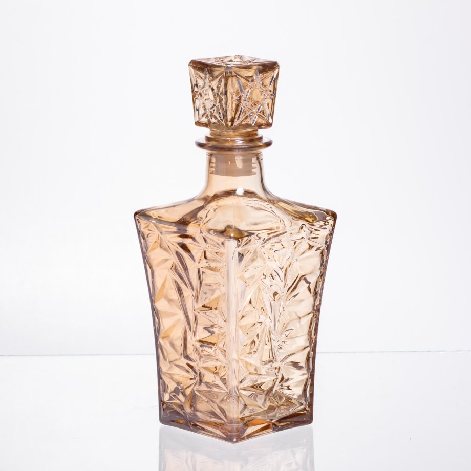 Набір для напоїв графин та 6 склянок для напоїв із товстого скла коричневий 64486-25