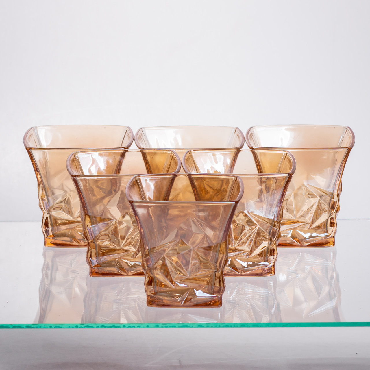 Набір для напоїв графин та 6 склянок для напоїв із товстого скла коричневий 64486-25