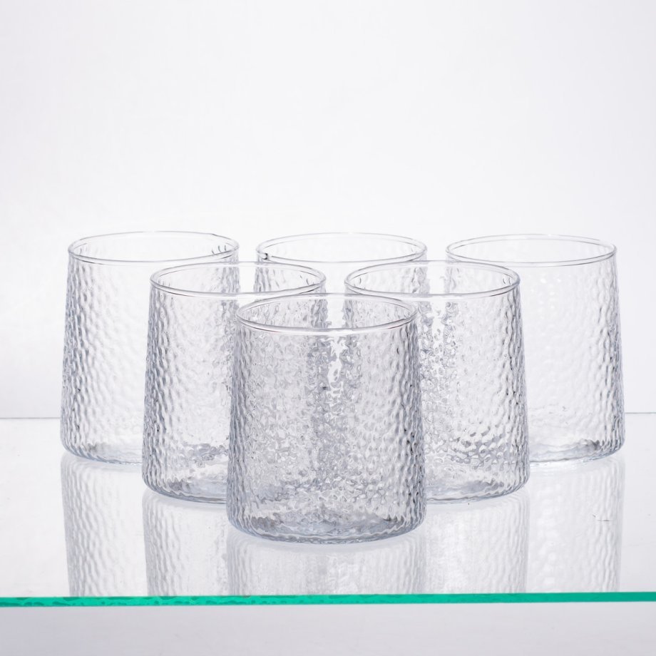 Набір для напоїв графин з бамбуковою кришкою та 6 склянок, прозорий 64486-37