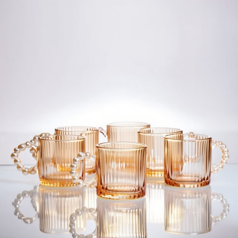 Набір для заварювання чаю зі скляним чайником та 6 чашок, коричневий 64486-38