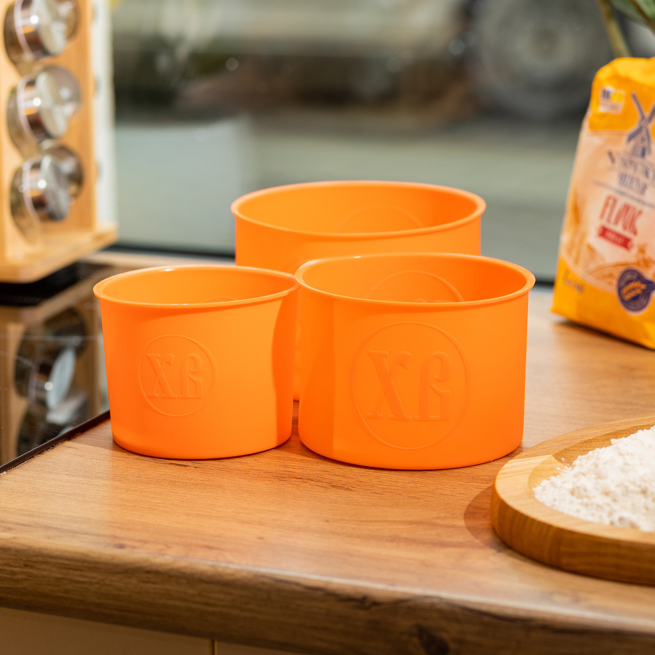 Набір форм для випічки паски силіконові 3 шт 1.7 л, 1 л, 0.6 л форми для паски Помаранчеві HP-35-557O