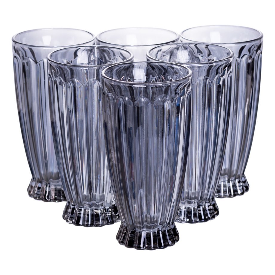 Набір глечик 1 л зі склянками 6 (шт) по 300 мл для напоїв, лимонадів, соку, води, мохіто Сірий HP-19-2080G