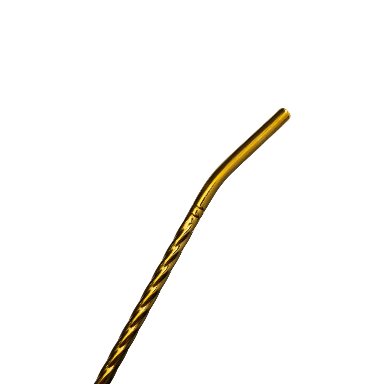 Набір багаторазових ложок-трубочок 6 шт для напоїв 19,5 см з щіткою Золотистий HP-20-56