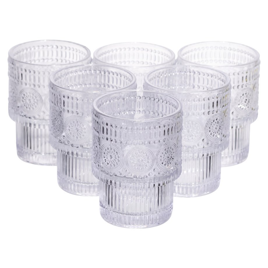 Набір скляних склянок 6 (шт) 200 (мл) для лимонадів, соку, води, коктейлів склянки з товстого скла HP-19-178-3