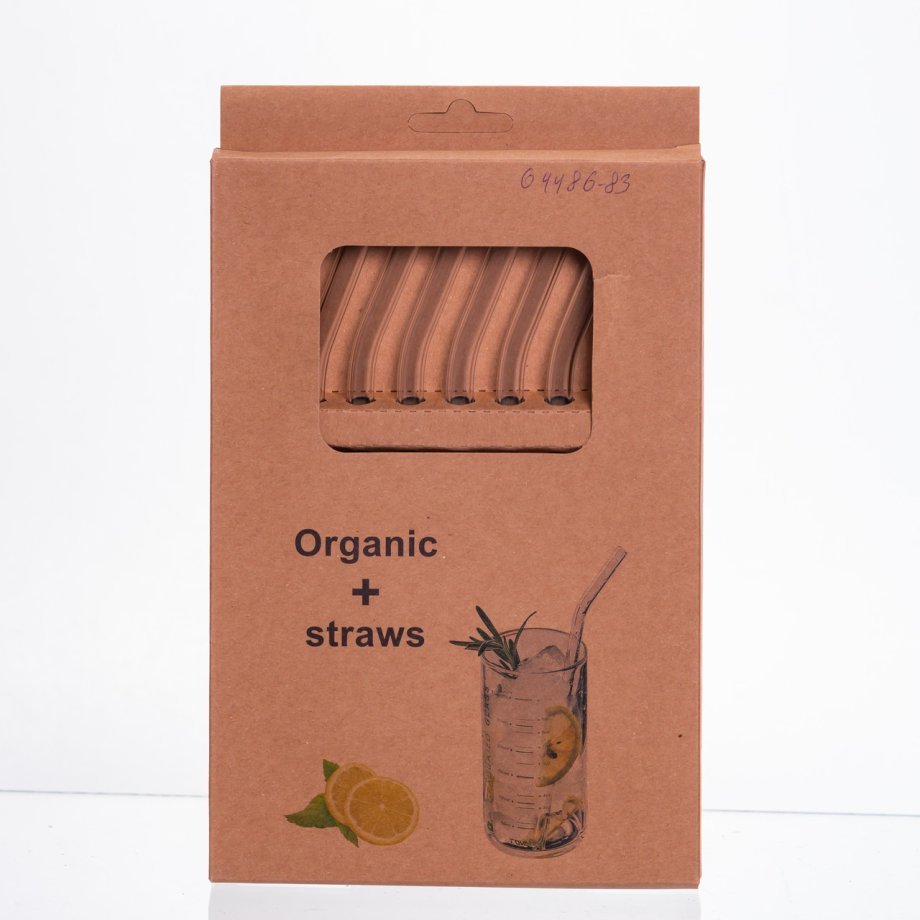 Набір скляних соломинок із щіточкою, багаторазові трубочки для коктейлів напоїв (8+1) 64486-83