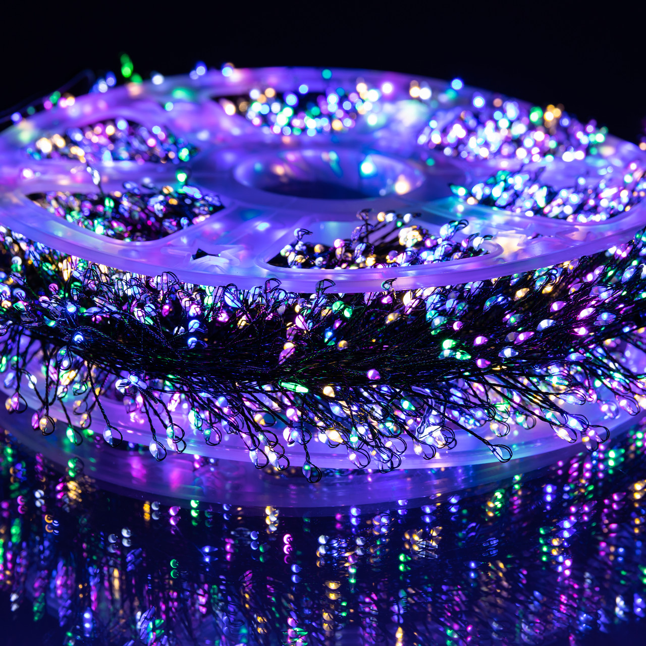 Новорічна гірлянда кімнатна роса 100 м 3000 LED Хвойна лапа зелений провід Мультиколір D3000L100MGML