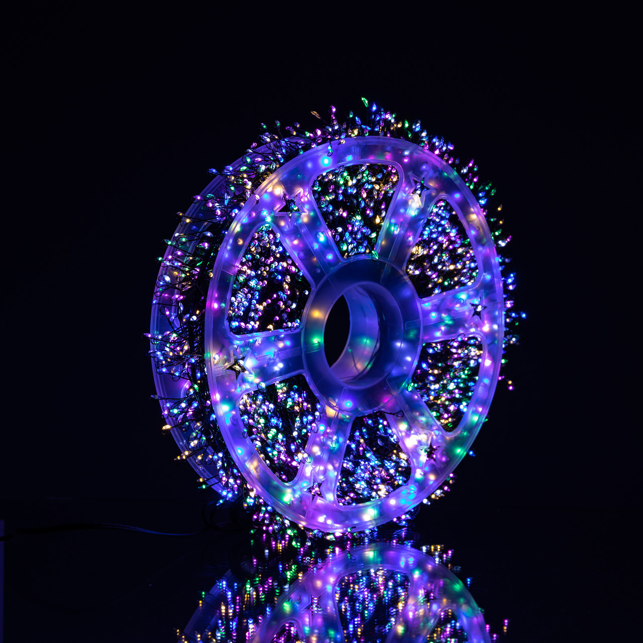 Новорічна гірлянда кімнатна роса 100 м 3000 LED Хвойна лапа зелений провід Мультиколір D3000L100MGML