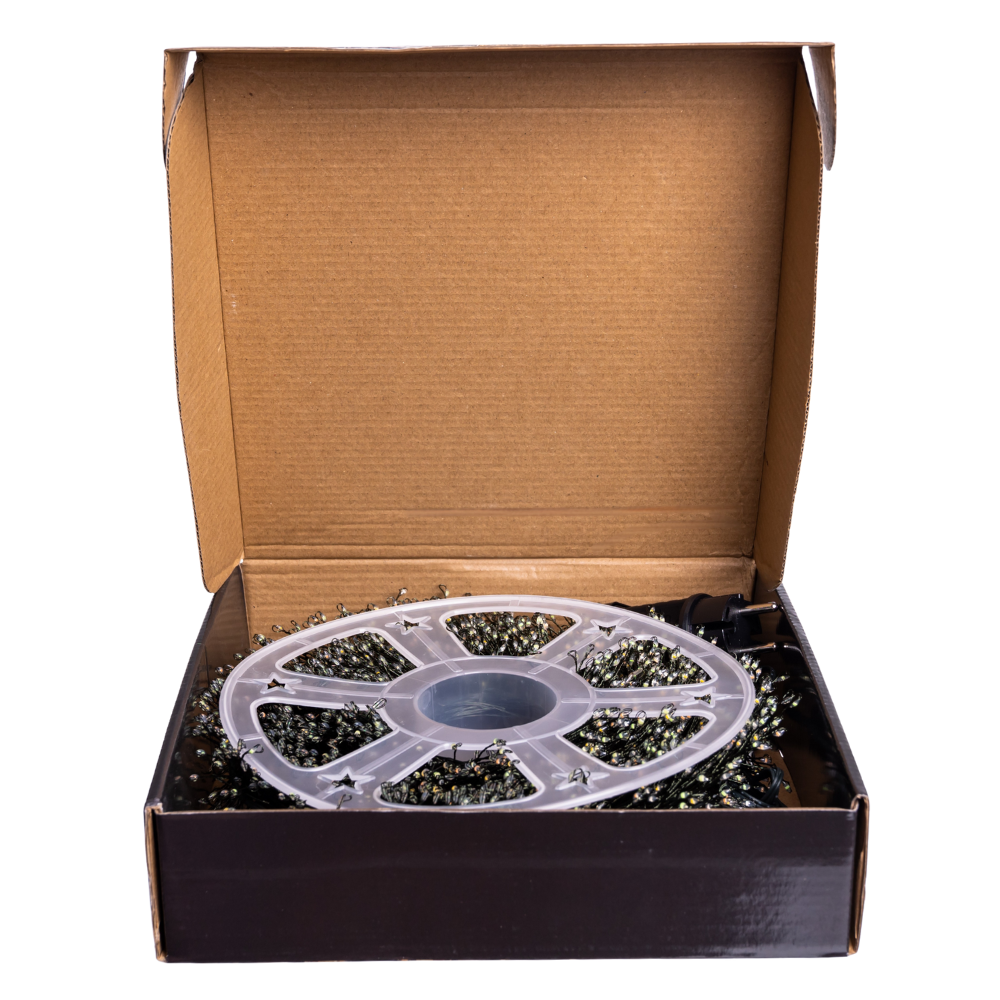 Новорічна гірлянда кімнатна роса 100 м 3000 LED Хвойна лапа зелений провід Мультиколір D3000L100MGML