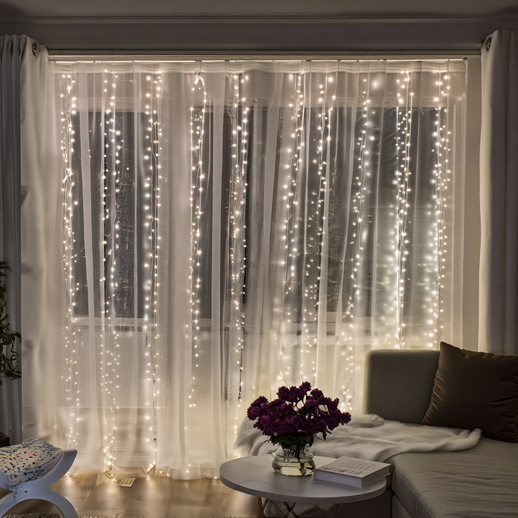 Новорічна гірлянда Хвойна лапа 3х2 м 400 LED Біле світло D400LED2MW