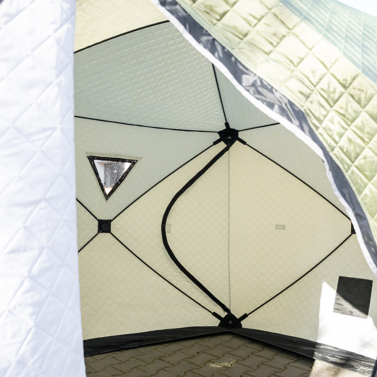 Намет зимовий утеплений "куб" 4-місний LUGI (210х210х210), Зимовий намет для рибалки туризму кемпінгу та подорожей Хакі LU-BD21