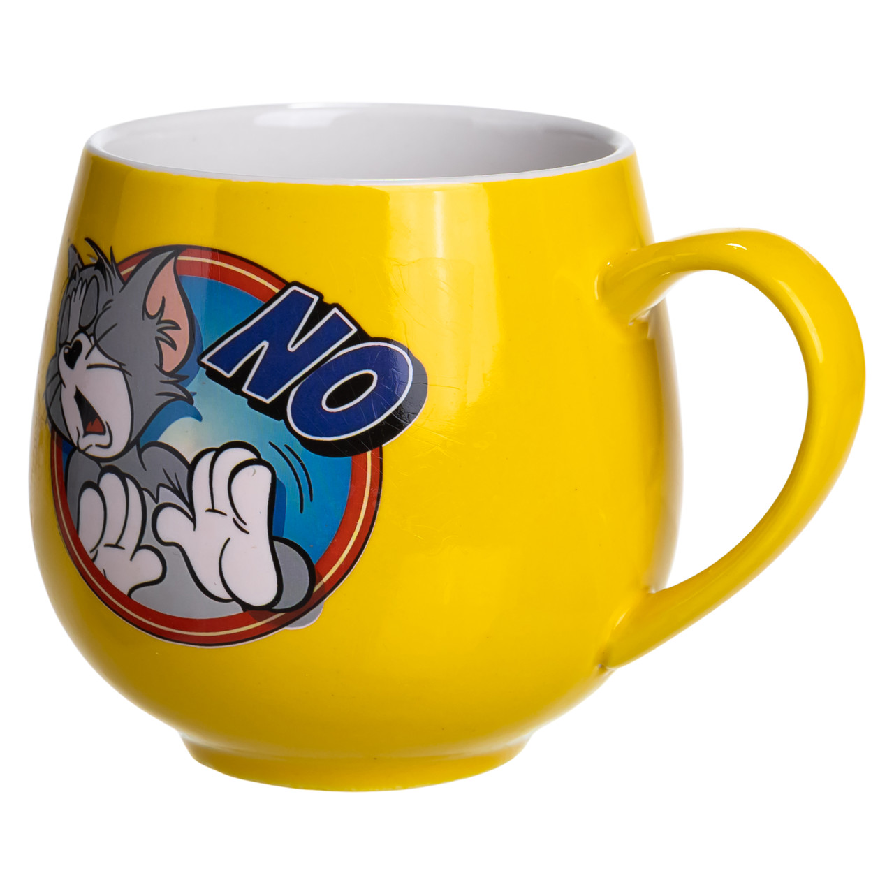 Святкова порцелянова чашка "Веселі Герої" 400 мл, Кружка дитяча із порцеляни на подарунок Жовта FM-13NO