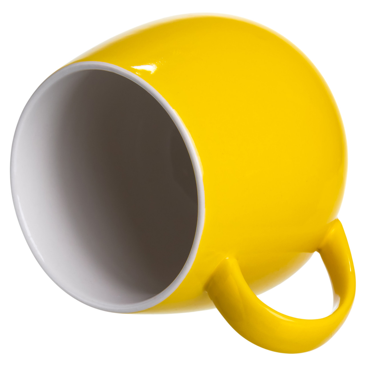 Святкова порцелянова чашка "Веселі Герої" 400 мл, Кружка дитяча із порцеляни на подарунок Жовта FM-13TJB