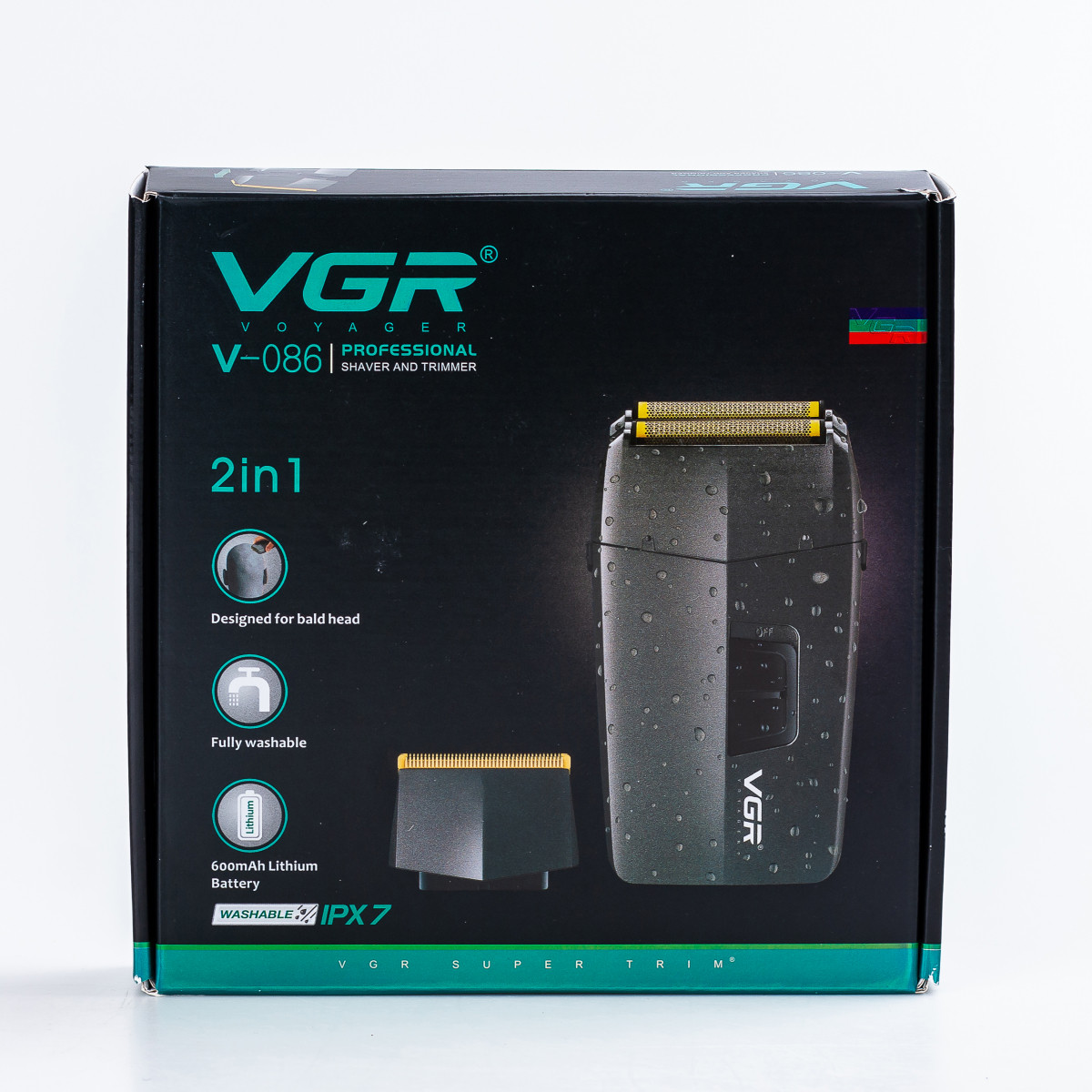 Шейвер-тример VGR V-086 зі знімними насадками, сірий