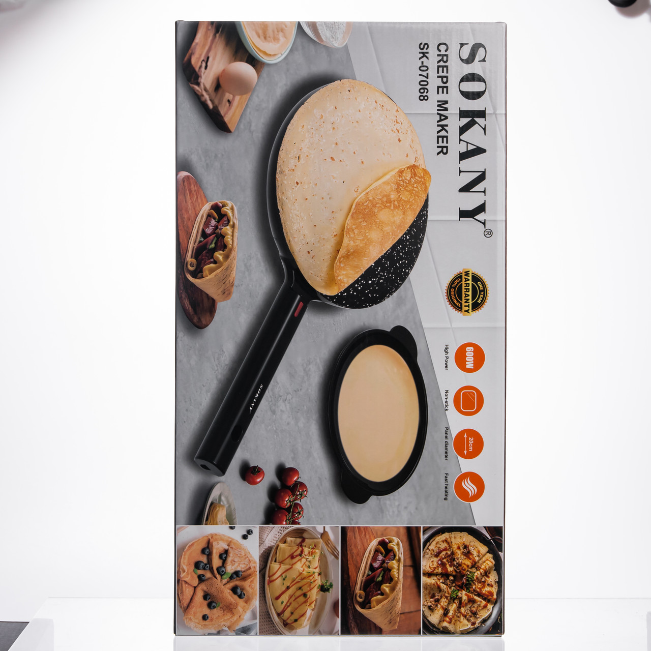 Сковорода млинниця електрична Ø20 (см) з антипригарним покриттям 600 Вт Чорний SK-07068