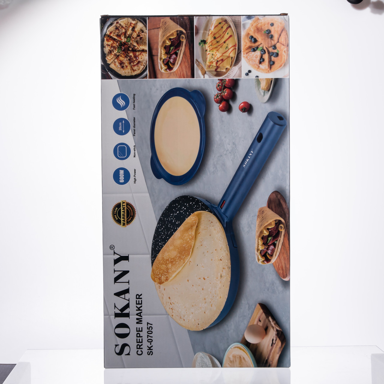 Сковорода млинниця електрична Ø20 (см) з антипригарним покриттям 600 Вт Синій SK-07057