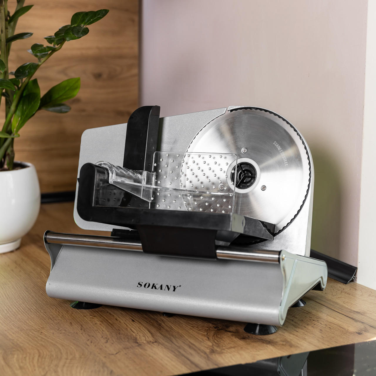 Слайсер професійний Sokany 500 Вт скиборізка для м&apos;яса SK-446