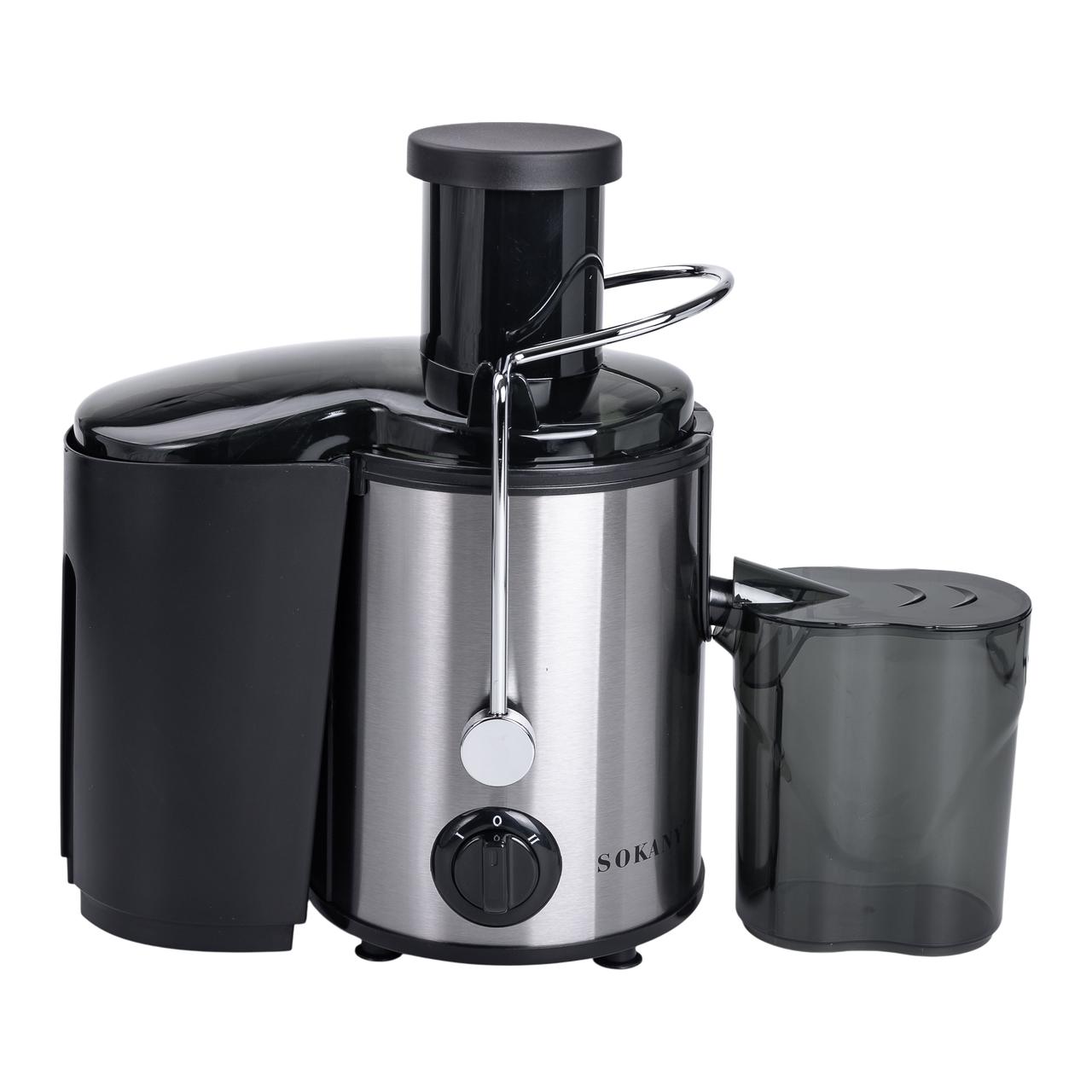 Соковижималка шнекова електрична з чашею Sokany SK-4000 800 Вт Чорна