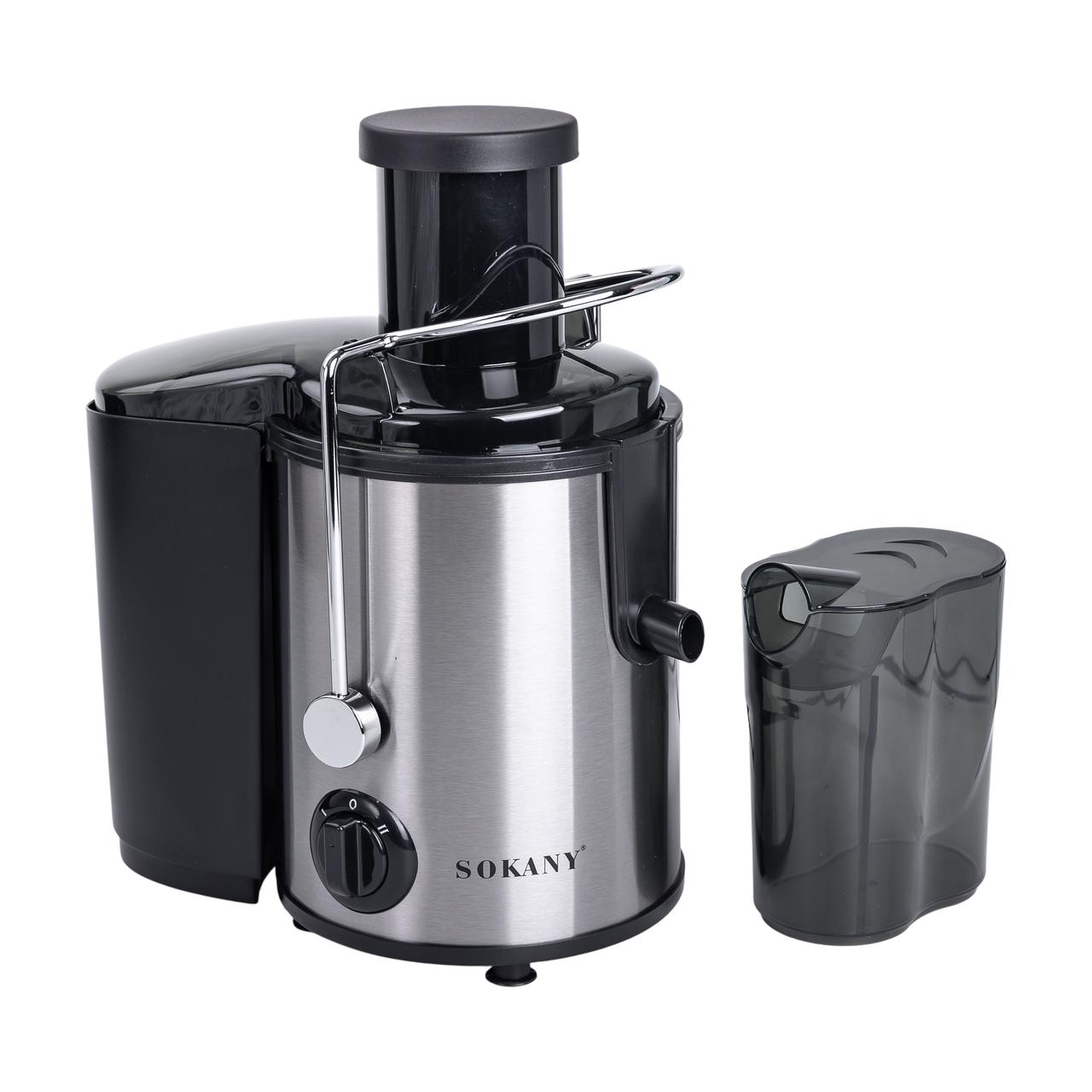 Соковижималка шнекова електрична з чашею Sokany SK-4000 800 Вт Чорна