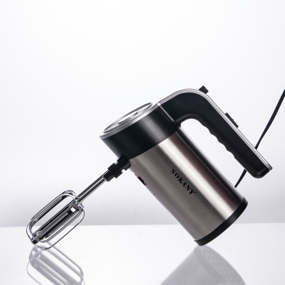 Стаціонарний міксер Sokany з чашею 4 л, 1000 Вт, 5 швидкостей, 2 насадки, віночки та гаки SK-6662