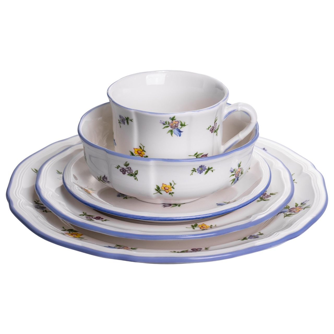 Столовий набір посуду тарілок і чашок 32 предмети на 6 персон Retro Floral порцеляновий, обідній столовий сервіз тарілок YY78-9A