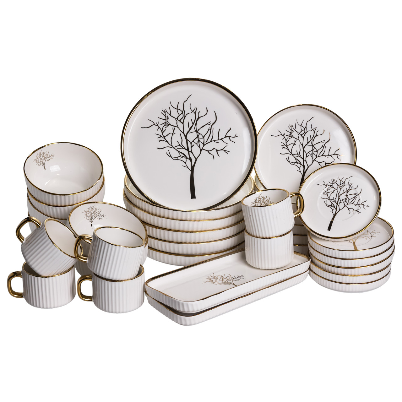 Столовий набір посуду 32 предмети на 6 персон Valentina порцеляновий DS-32-O