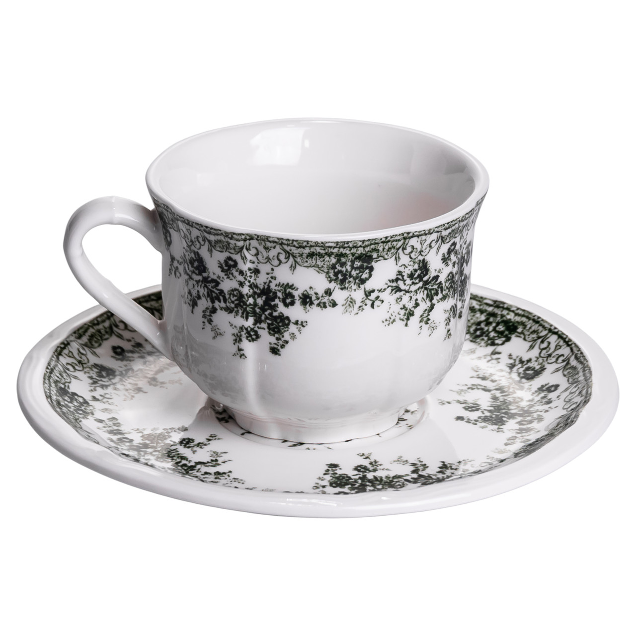 Столовий набір посуду 32 предмети на 6 осіб Vintage Elegant порцеляновий Чорний YY78-7A