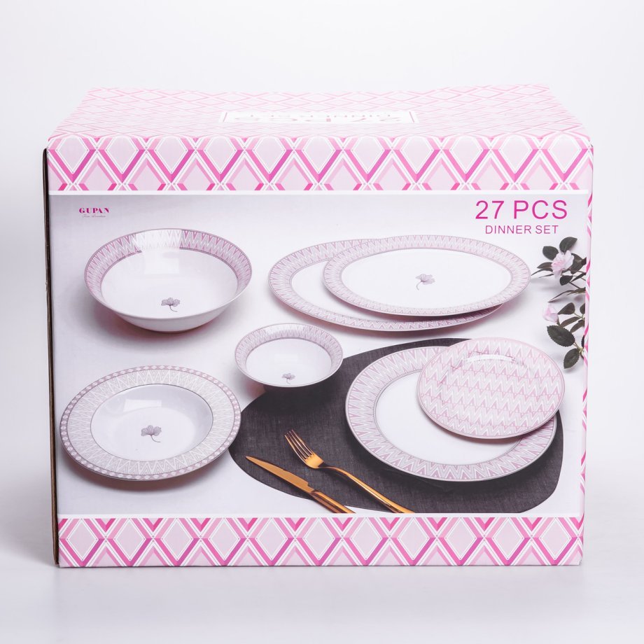 Столовий сервіз з порцеляни Claire на 6 осіб 27 предметів HP-HK-2