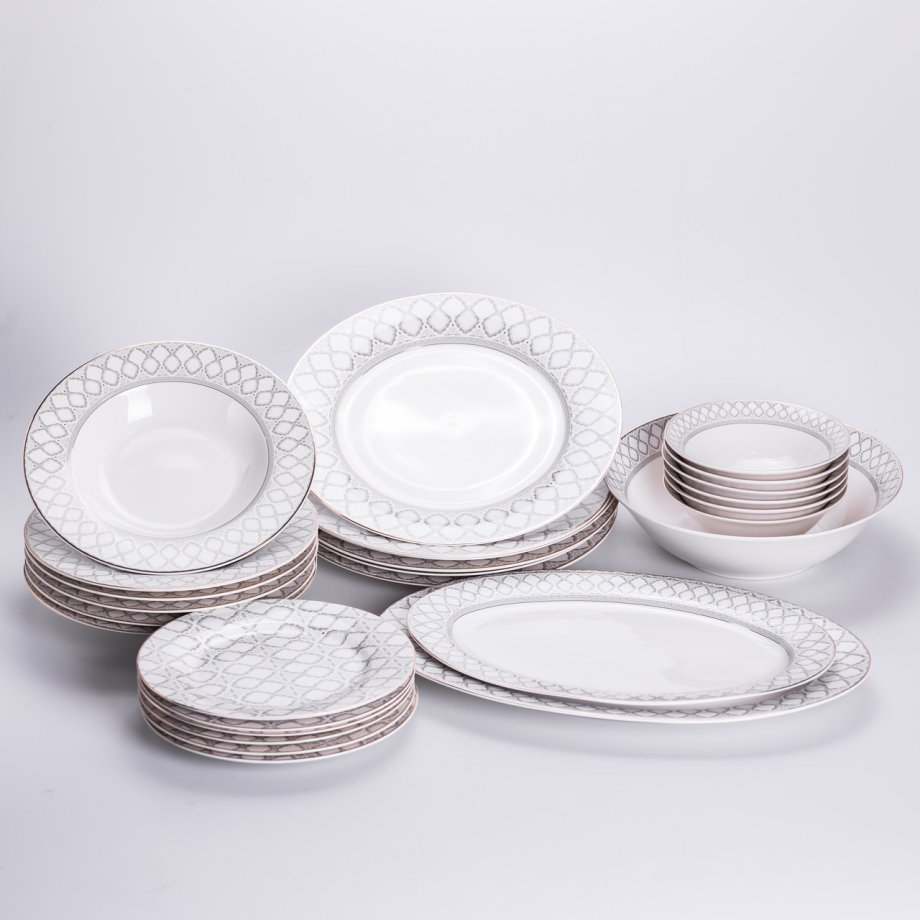 Столовий сервіз з порцеляни Emir на 6 осіб 27 предметів HP-HK-1