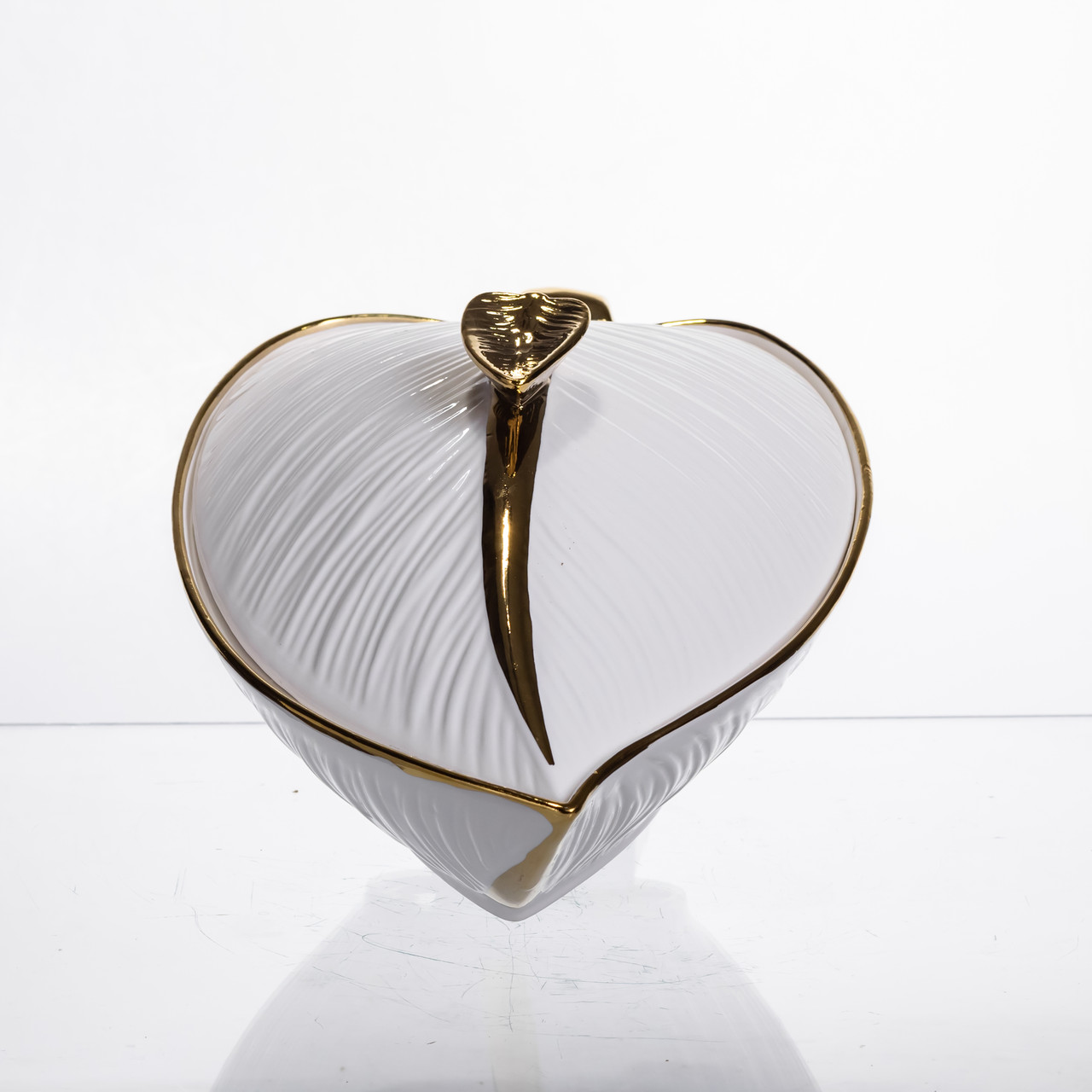 Супниця 800 (мл) каструля 26×18×14 (см) з кришкою Білий з золотом