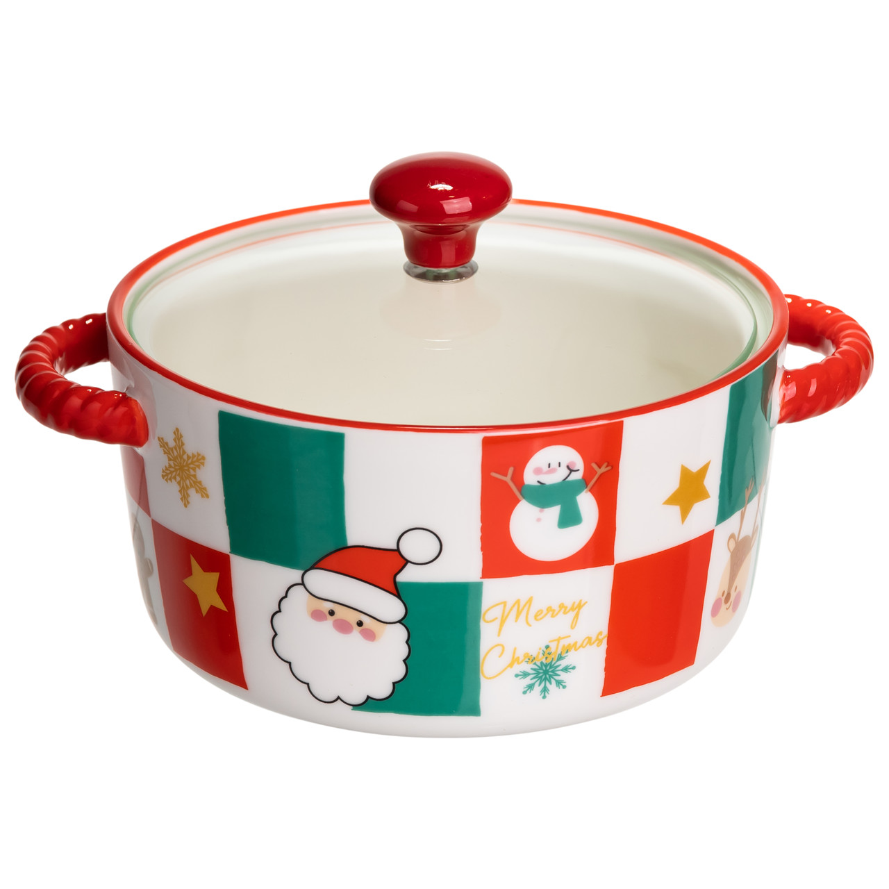 Супниця порцелянова Christmas новорічна 800 (мл) з кришкою Yiwu FM-CS-9C