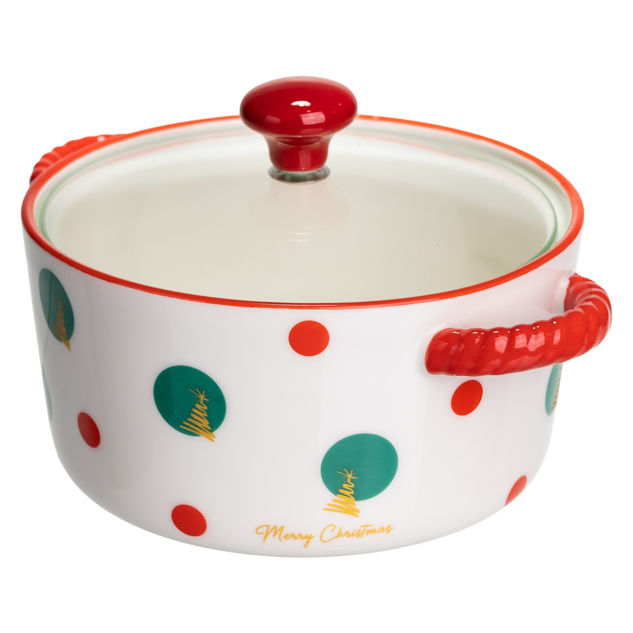 Супниця порцелянова Christmas Tree новорічна  800 (мл) з кришкою Yiwu FM-CS-9D