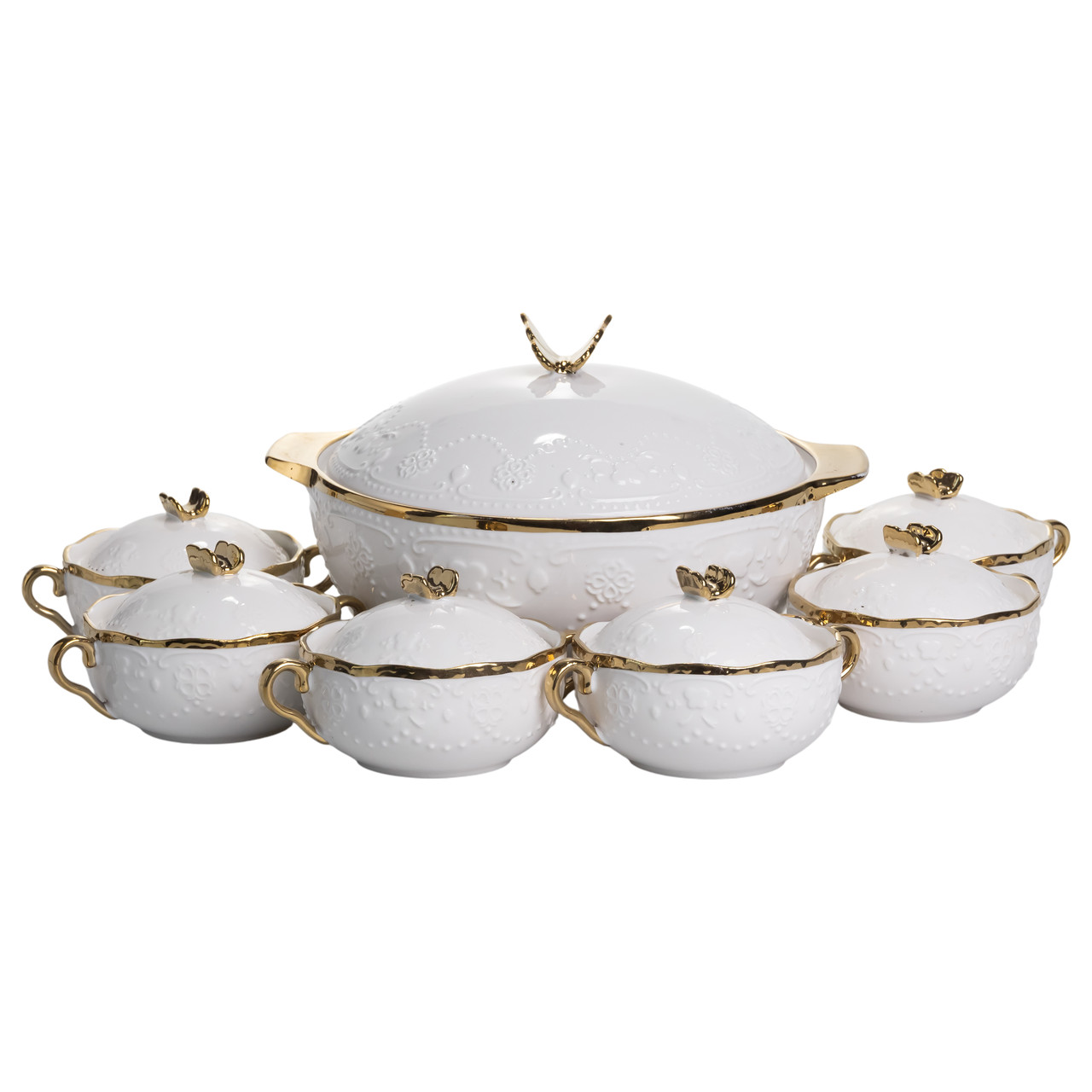 Суповий сервіз на 6 осіб супниця 3 (л) з бульйонницями 300 (мл) тарілки для супу SPW-16