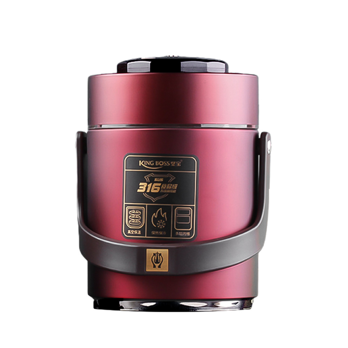 Термос для їжі з 2 контейнерами з нержавіючої сталі на 1.5 літра червоний HP156R