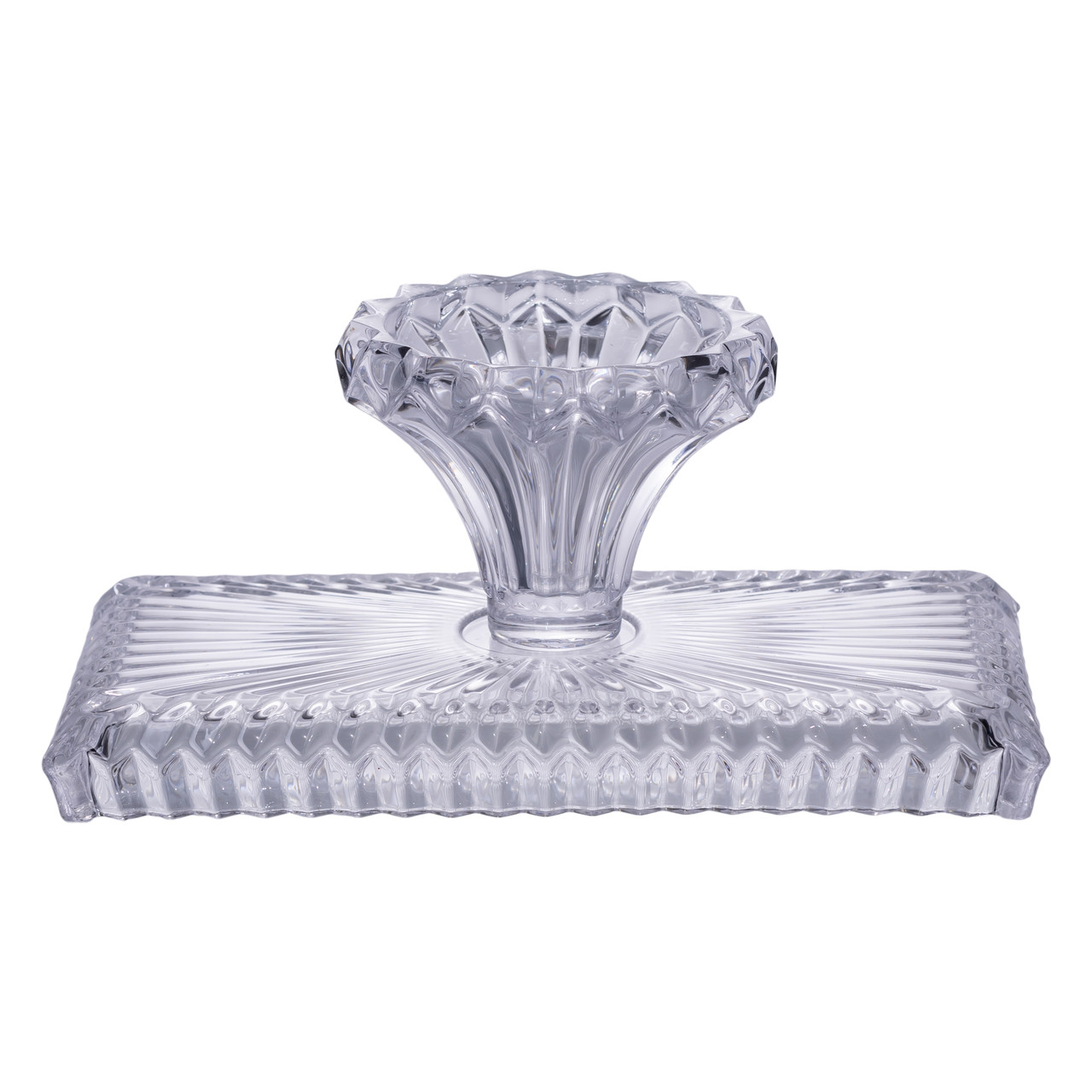 Тортівниця прямокутна на ніжці 28.5×15×13 (см) скляна підставка для торта, капкейків, тістечок HP-19-146L