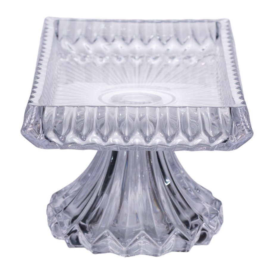 Тортівниця прямокутна на ніжці 28.5×15×13 (см) скляна підставка для торта, капкейків, тістечок HP-19-146L