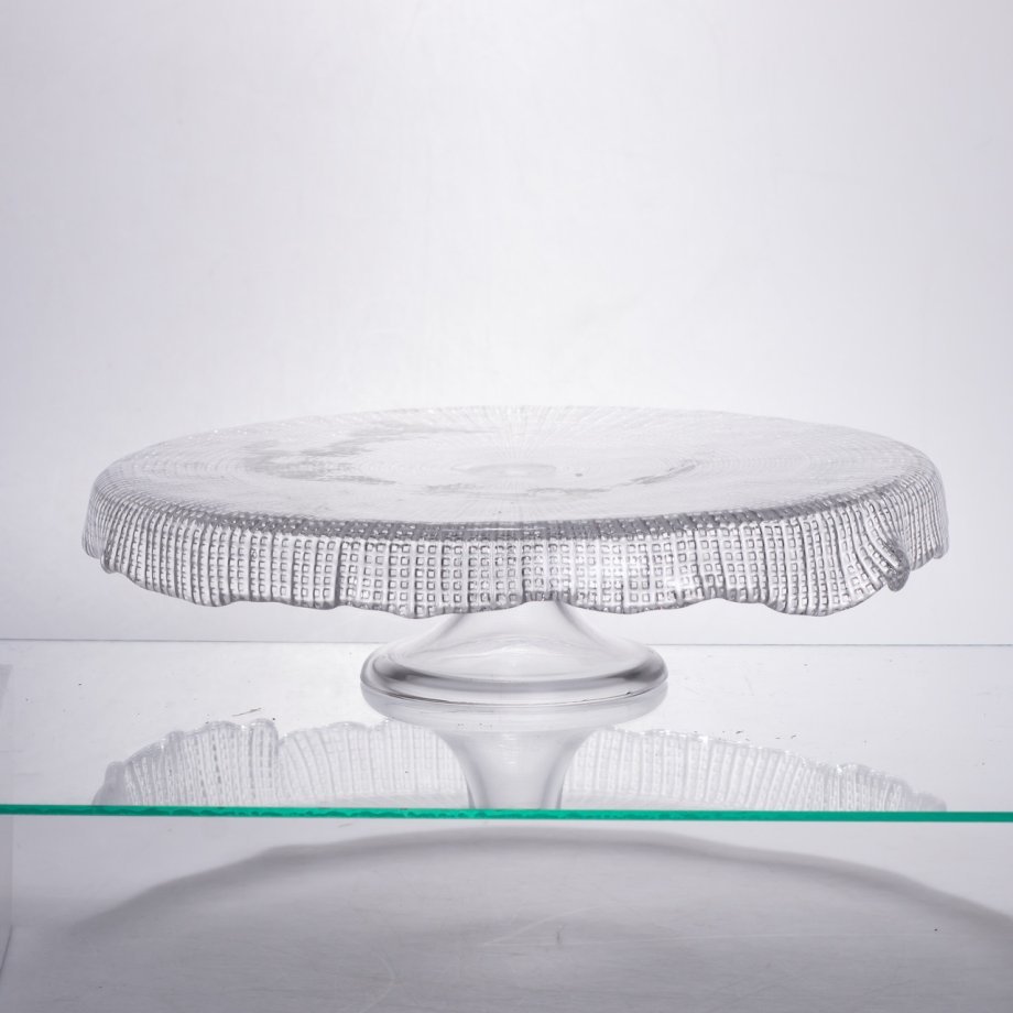 Тортівниця трансформер скляна на ножці, менажниця трансформер прозора скляна 64486-53