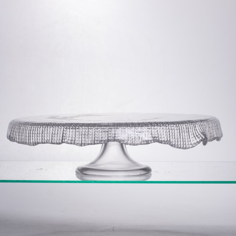 Тортівниця трансформер скляна на ножці, менажниця трансформер прозора скляна 64486-53