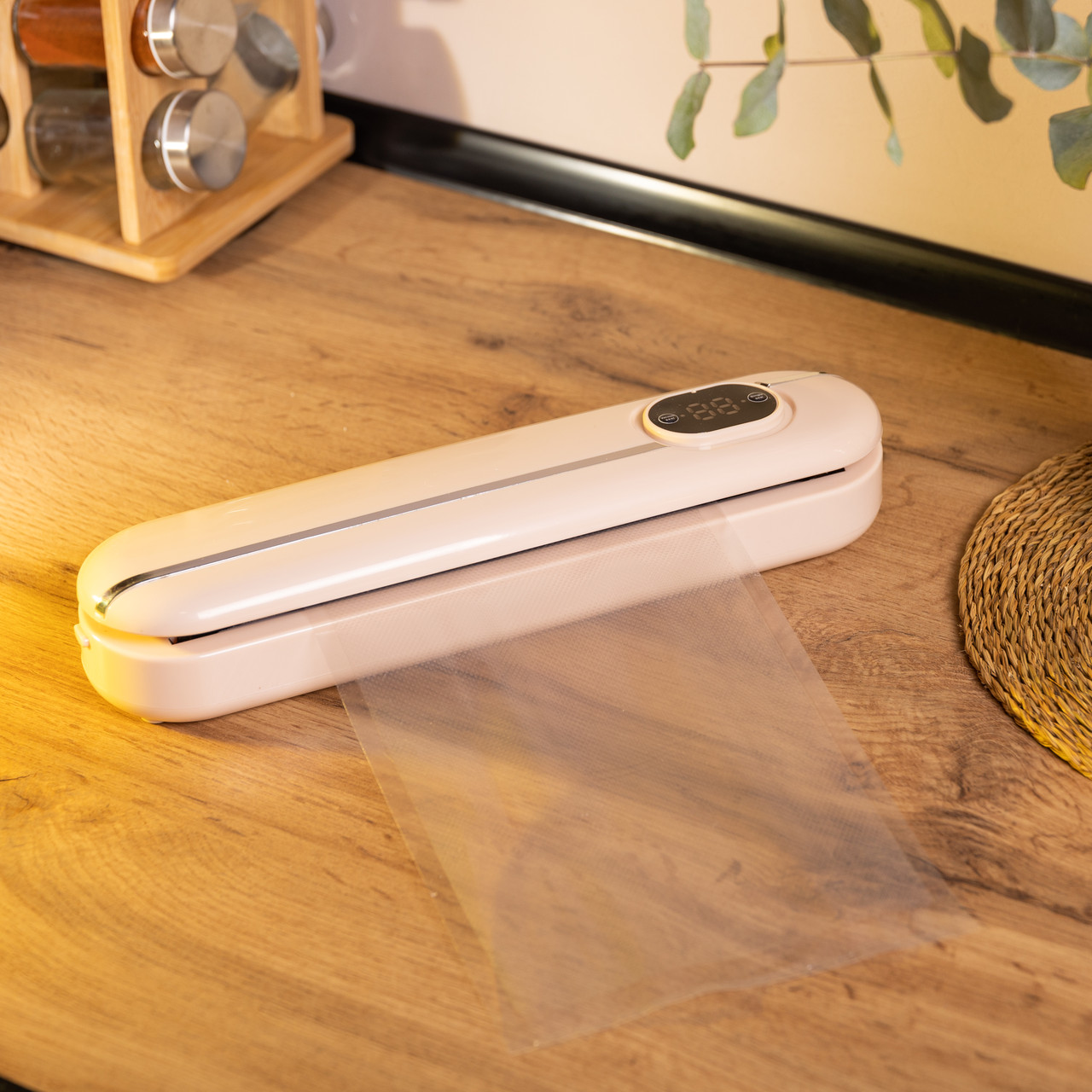 Вакууматор побутовий для сухих і вологих продуктів 300 Вт Рожевий HP-11-2