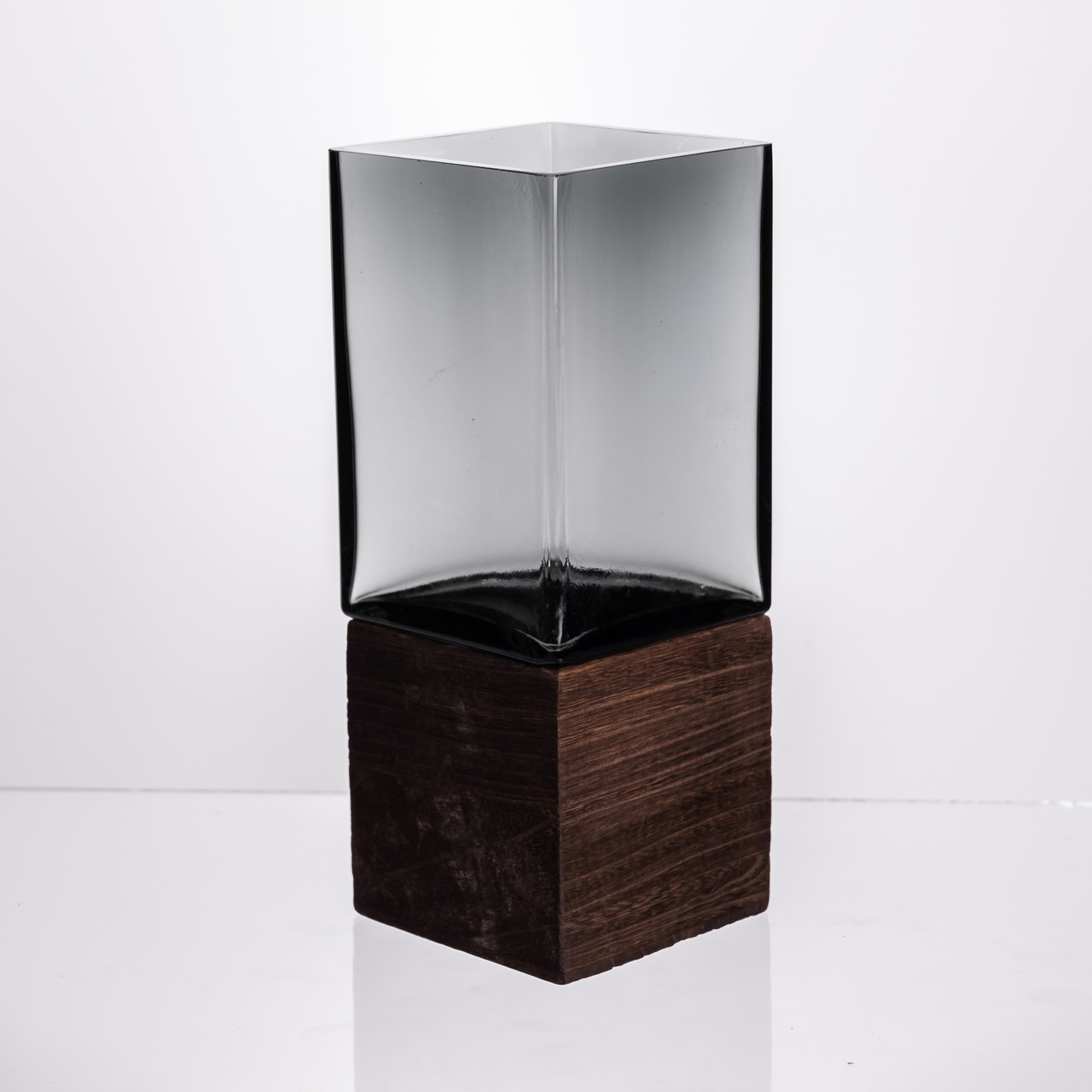 Ваза для квітів квадратная скляна 10×10×25 (см) декоративна ваза 1.5 (л) із товстого скла HP-19-160-3