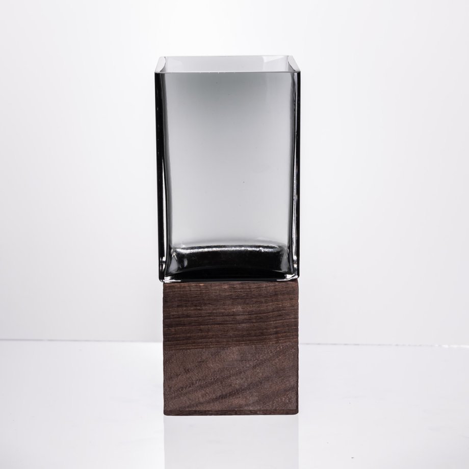 Ваза для квітів квадратная скляна 10×10×25 (см) декоративна ваза 1.5 (л) із товстого скла HP-19-160-3