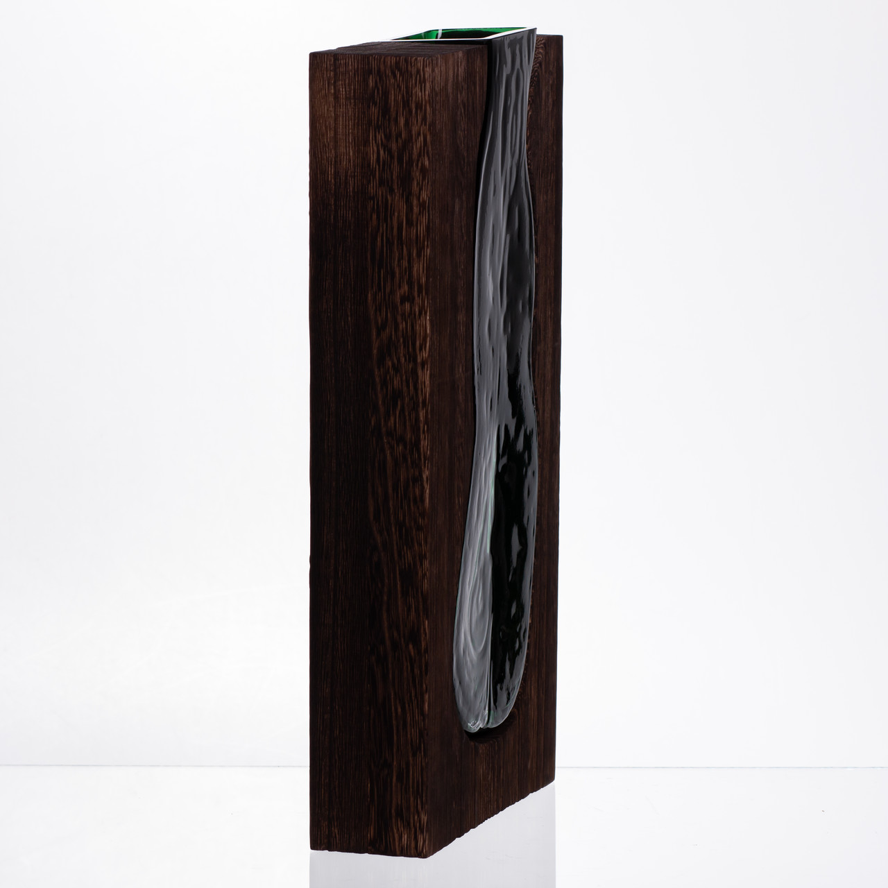 Скляна прозора ваза прямокутна, декоративна ваза для дому стильна для квітів HP-32-2