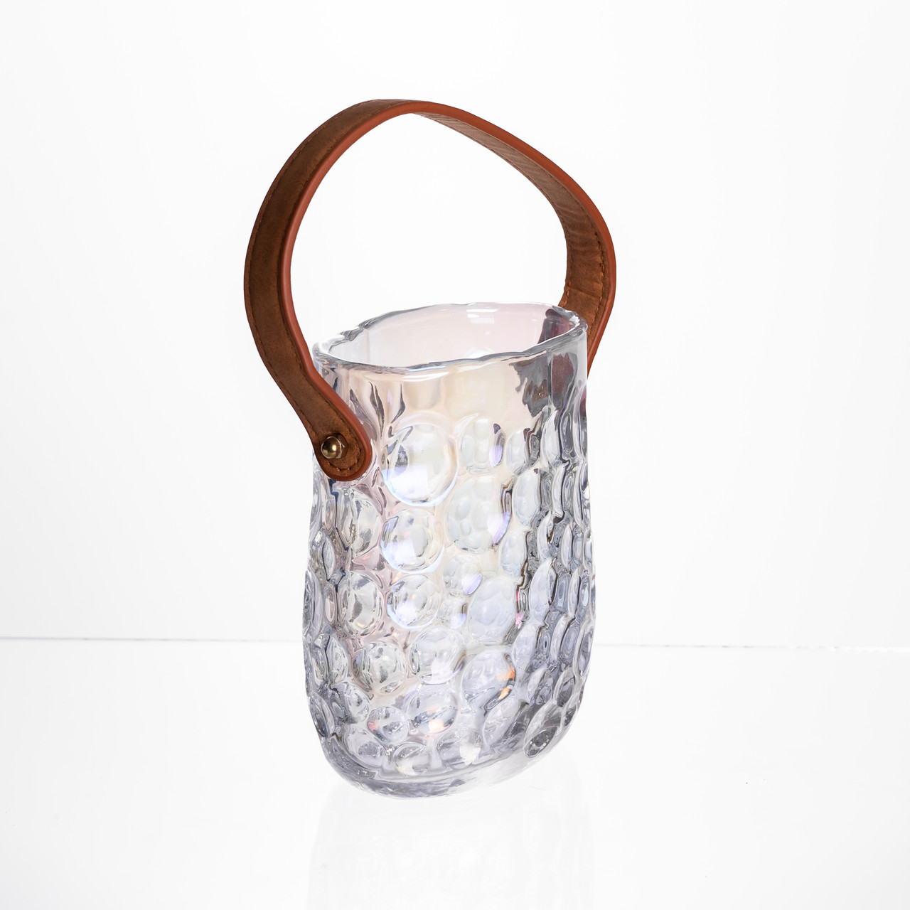 Ваза сумочка з ручкою 11.5×7.5×15 см декоративна Прозора HP-19-153-3