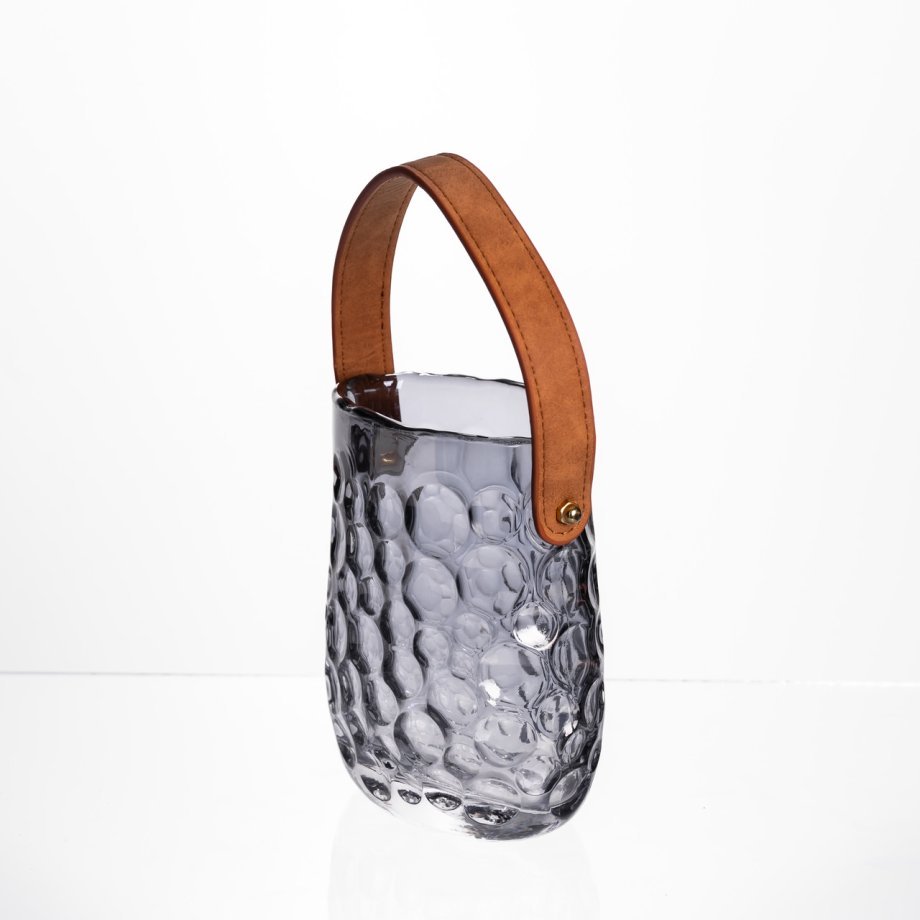 Ваза сумочка з ручкою 11,5×7,5×15 см 800 мл Сірий HP-19-153-2