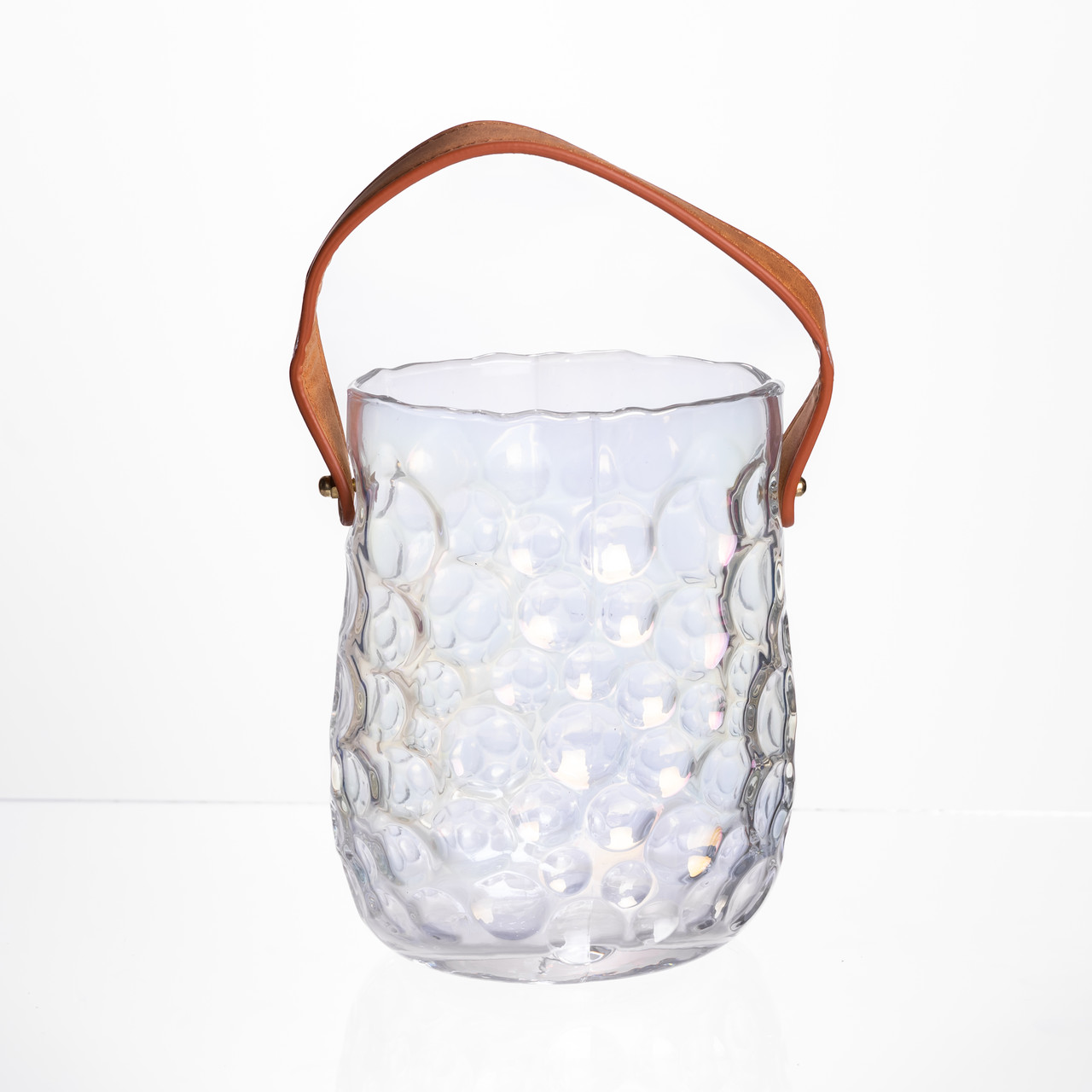 Ваза сумочка з ручкою 13×9.5×18 (см) декоративна скляна ваза для квітів 1.2 (л) Прозорий HP-19-153-6