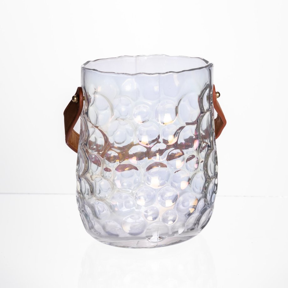 Ваза сумочка з ручкою 13×9.5×18 (см) декоративна скляна ваза для квітів 1.2 (л) Прозорий HP-19-153-6