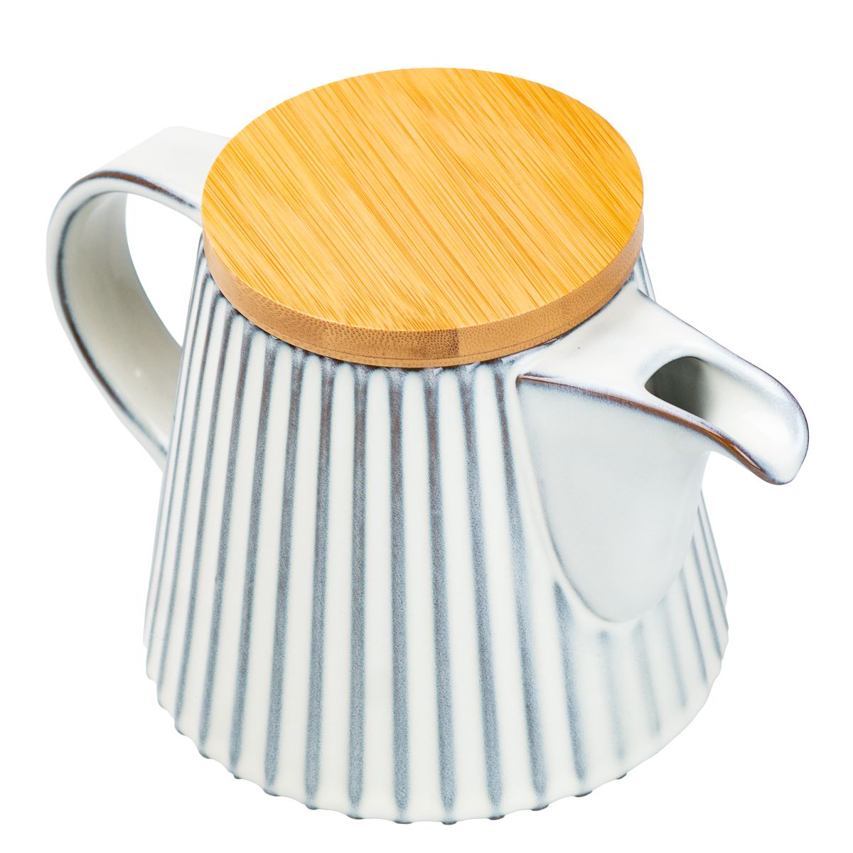 Чайник для заварювання 850 мл порцелянаовий з бамбуковою кришкою Білий HP7211W