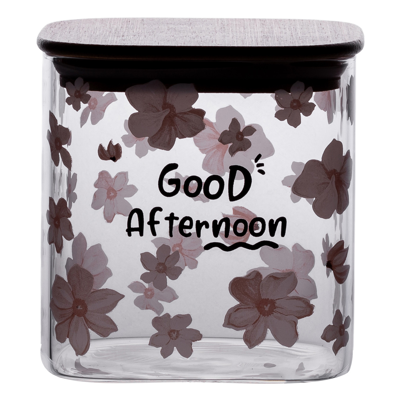 Банка для сипучих продуктів з бамбуковою кришкою 800 мл ємність для сипучих скло HP-34-25