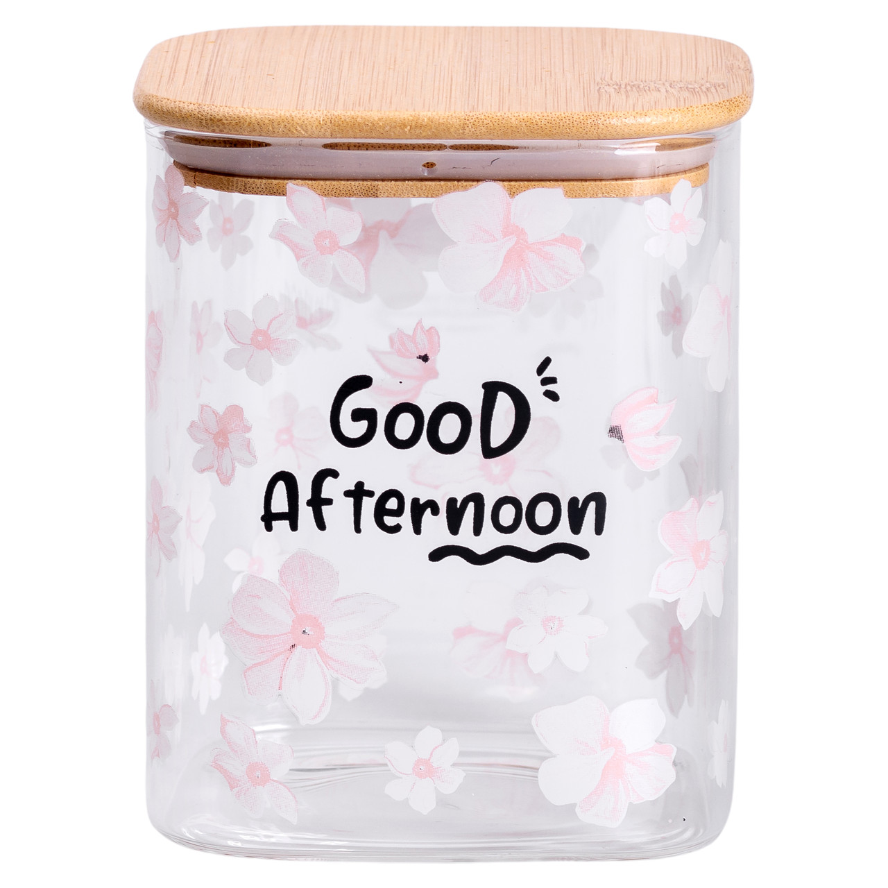 Банка для сипучих продуктів з бамбуковою кришкою 900 мл ємність для сипучих скло HP-34-24